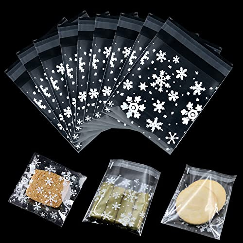 200 Piezas Bolsas de Celofán Bolsas de Galletas Autoadhesivas Transparentes Bolsas de Dulces de Plástico para Panadería, Galletas, Dulces, Galletas, Joyas y Postres (10 × 10 cm)…