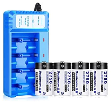 XCC Chargeur de kit de Batterie Rechargeable Smart 2 avec 4 Piles Rechargeables de Taille C LR141.2V