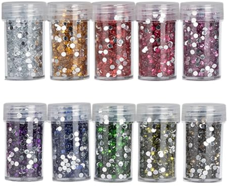Ideen mit Herz Diamond-Painting-stenar | rund (strass | färgsortering 1 | 10 burkar)