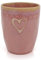 Mea-Living STONEWARE Becher rosa Herz, handgemachtes Steingut, 280 ml, wunderschönes handmade Geschirr