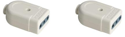 Presa Elettrica 10A con Uscita Cavo Diritto, Lato Femmina Standard Italiano 2P+T per Atacco Piccolo 10A, Presa P11 10A 250V (2 Pezzi)