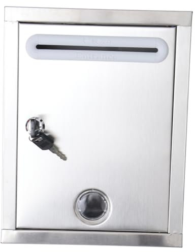 KITANDOVE Edelstahl Briefkasten Für Unternehmen Kleiner Vorschlagskasten Mit Klingel Wandmontage Zeitungsfach Sicher Und Langlebig