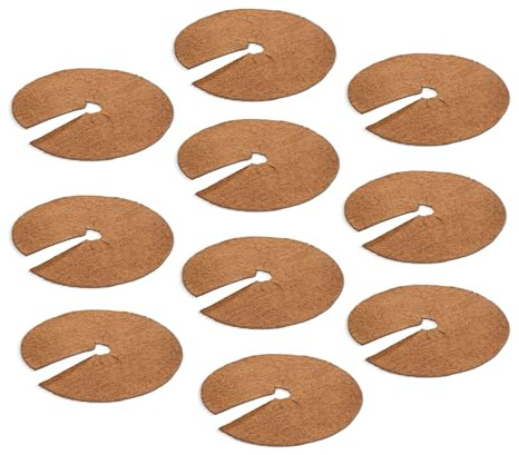 blizz-z Mulchscheibe Kokos Ø40 cm (10 Stück), Stärke: ca. 6-8 mm | Mulchmatte für Bäume, Ziersträucher, Baummulch, Kübelabdeckung, Winterschutz für Topfpflanzen, Pflanzenschutz
