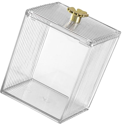 TOPPERFUN Dispensador De Bastoncillos y Almohadillas De Algodón Organizador De Hisopos De Algodón para Tocador Contenedor y Resistente para Artículos Ordenados y Protegidos