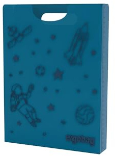 ergobag Heftebox DIN A4 inkl. Griff für mehr Ordnung im Schulranzen, durchsichtig und stabil Astronaut - Dunkelblau