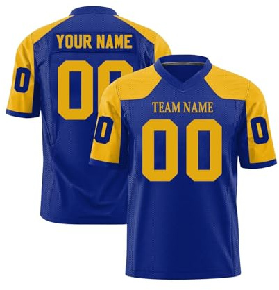 Camiseta de Fútbol Personalizada con Número de Nombre, Camiseta Personalizada para Hombres/Mujer/Niños Amarillo