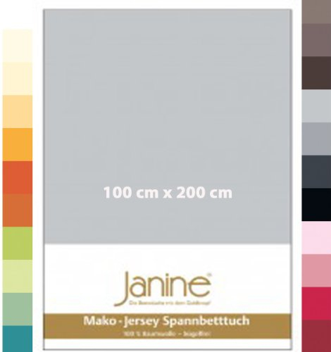 Janine Spannbettlaken Jersey 5007, Gr. 100x200 cm, Fb. 27 leinen, Mako-Jersey
