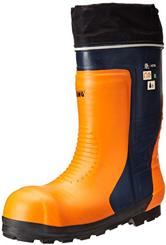 Viking Footwear Men's Bushwhacker S/T&P Winter Chainsaw Boot, Black/Orange, 10 M US