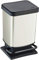 Rotho Paso Mülleimer 20l mit Pedal und Deckel, Kunststoff (PP) BPA-frei, weissmetallic, 20l (29.3 x 26.6 x 45.7 cm)