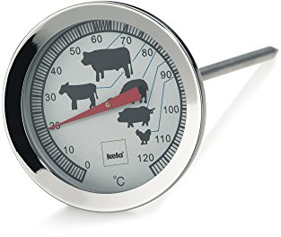 kela 15315 Fleischthermometer Punkto, 0-120 Grad, Durchmesser 5 cm, Edelstahl, Silber, 5 x 5 x 14,5 cm