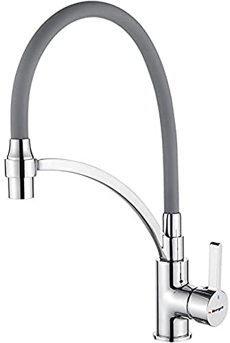 Ibergrif M22129-9 - Robinet de Cuisine Flexible, Mitigeur d'évier avec Ducha Main, Gris