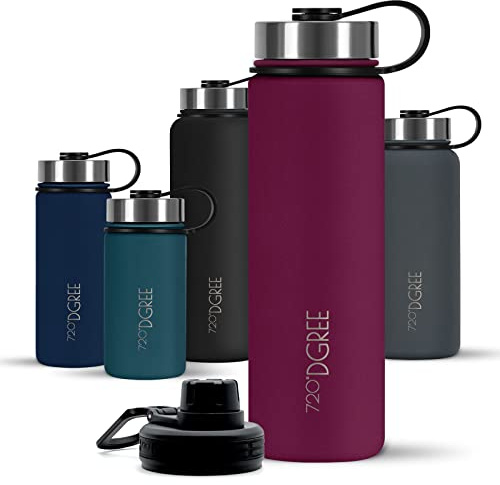 720°DGREE Botella Agua Termo Acero Inoxidable “noLimit“ – 530ml - Sin BPA Free, Antigoteo y Prueba de Fugas - Frasco térmico, Cantimplora Aislada Bebida Caliente Frío con Gas +Cubierta Deporte Gratis