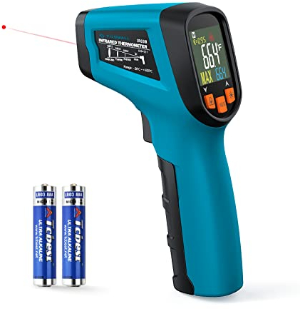 Tilswall Infrared Thermometer Non-Contact Digital Laser Temperature Gun, -50℃~600℃ (-58℉~1112℉) with Adjustable Emissivity, High/Low Temperature Alarm, for Cooking/Pizza Oven/BBQ, Not for Human