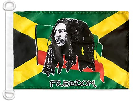 Bob Marley nautische Flagge, 45 x 30 cm – Jamaikanische Bootsflagge – Jamaika 30 x 45 cm AZ FLAG