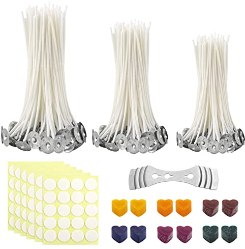 150 Mechas Enceradas,Mecha de Vela,Mechas de Velas Natural,Mechas Enceradas,Mecha de Vela de Algodón,Kit de Fabricación de Velas,Erramienta para Velas de Bricolaje (Blanco-1)