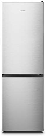 Hisense RB390N4ACE - Frigorífico Combi No Frost, Eficiencia Clase E, Capacidad 304 L con 186 cm Alto, Cajón Verduras, Puerta Reversible, Silencioso 39dB, Color Inox