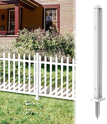 ECOOPTS 38.6 H Vinyl White Picket Fence Post Pole