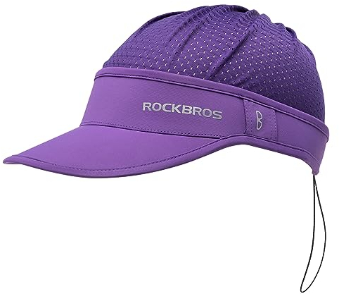 ROCKBROS Fahrradkappe Mütze Fahrrad Cycling Cap UV-Schutz UPF 50+ Sommer Leichte Atmungsaktive Verstellbare Pferdeschwanz Kappe Unisex für Outdoor Sports Radfahren Laufen Angeln Damen & Herren Lila