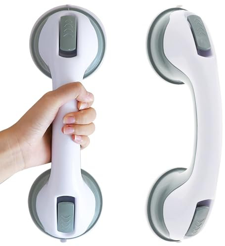 Boutihao Pack of 2 Shower Handles, Suction Cup, Plastic Bathtub Handle, Extra Grip Bar, Grab Bars for Shower, No Drilling, Pregnant Women, Children and for Physically Disabled People