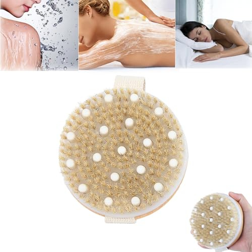 Spazzola a secco per corpo, cellulite, spazzola da bagno, spazzola per massaggio, spazzola per massaggio a secco per migliorare la circolazione sanguigna, spazzola esfoliante, spazzola per peeling,