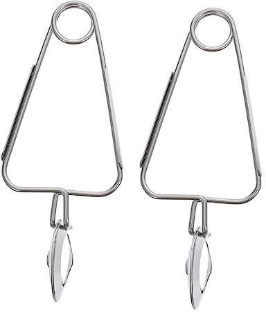 BEBEMOKO 2pcs Heavy Duty Stainless Steel Snail Tongs Escargot Tongs for Food Serving Kitchen Clip Ergonomic Handle