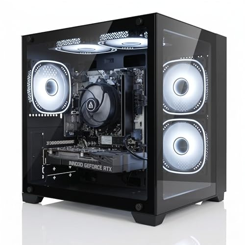ionz Gaming PC - Desktop Computer, Ryzen 5 5600, NVIDIA RTX 5060,16GB RAM 1TB NVMe SSD, 240mm AIO Liquid Cooling, Windows 11, 650W 80+ PSU, WiFi, KZ 900 V2 - Black