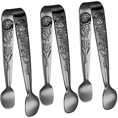 FUNOMOCYA 3piezas Pinzas Inoxidable Para Cubitos De Azúcar Pequeñas Para Servir Pinzas