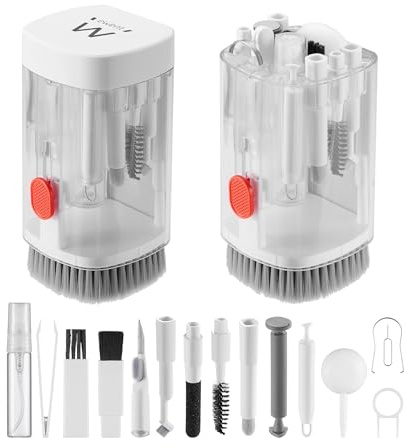 Ewent Kit di Pulizia Multifunzionale 21 in 1, Accessori Pulizia Per Cuffie/Auricolari, Tastiere, Monitor PC, Smartphone, Tablet, Fotocamere e Schermi, Utensili di Pulizia per Dispositivi Elettronici