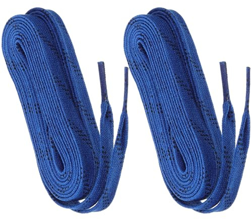 Luxshiny Cordones Encerados Planos para Patines de Hockey sobre Hielo, 1 Par Azul, Material Algodón y Poliéster Resistente al Frío, Suministros Deportivos para Patinaje sobre Hielo