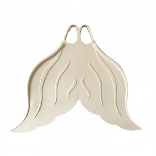 F Fityle Diving Fins Mermaid Shape Rubber Monofin Supportive Adult Aquatic Flippers Versatile Accessory Comfortable for Motion Suitable for Pool Beach Aquatic Activities , Ivory White , XS