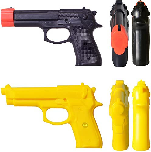 MAR | Martial Arts Yellow Rubber Gun for Training Use, Krav Maga Fake Self Defence Pistol, Realistic Handgun for Disarming, Prop Martial Arts Firearm
