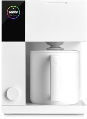 Fellow Cafetière de précision Aiden - Carafe thermos pour 10 tasses, aide d’infusion intégrée, programmation, réservoir d'eau amovible, blanc mat