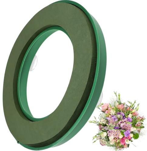 Happyyami Round Floral Wet Foam Ring Wet Floral Foam Flower Arrangement Kit for Crafts Wedding Flower mud Decoration Bricks Christmas Decorations