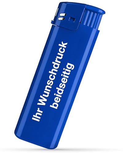 #teamludorf Elektronik Feuerzeug – personalisiert mit Text – beidseitiger Druck – wiederbefüllbares Gasfeuerzeug – individuelles Geschenk für Geburtstag, Alltag, Männer & Frauen (BLAU,100)