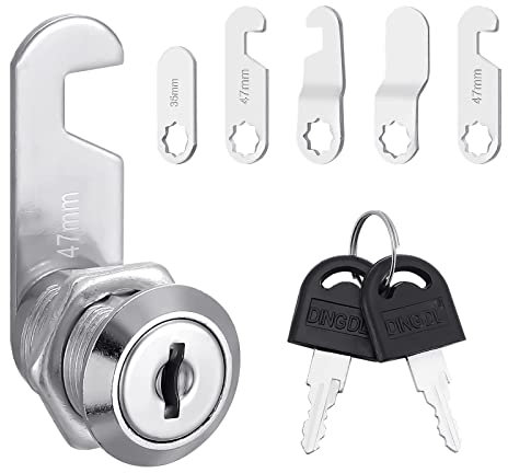 Firtink Letterbox Lock 20 mm Comes with 5 Different Lock Plates Cabinet Lock Drawer Lock for Mailboxes,Cabinet Doors,Furniture