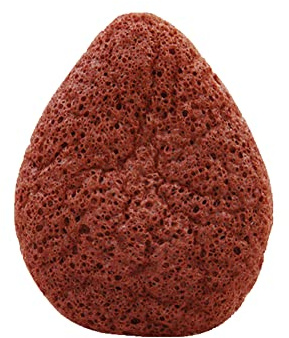 Elicious - Éponge Konjac - Éponge pour le visage - Apaisant - Coup de soleil - Argile rouge - Peaux irritées - Nettoyage du visage - Naturel - Sans plastique - Végétalien
