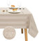 JIUZHEN Tischdecke Beige Gestreift Tischdecke Outdoor Wasserdicht，Quadratische Wasserabweisenden mit Lotuseffekt Tischdecken Gartent, abwaschbare tischdecke, Wetterfeste für Balkon, 130 x 260 cm