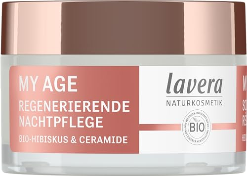 lavera MY AGE Nachtpflege - Nachtcreme gegen Pigmentflecken - für reife Haut - verleiht Spannkraft & Elastizität - vegan - Naturkosmetik - 50 ml