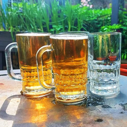 Juego de 8 jarras de cristal de media pinta, elegantes vasos de bar, ideales para verano y fiestas