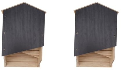 2 Pcs Bat House Kit Double, Gardening Farming Supplies Chamber Wooden Windproof Bat Box Shelter for Outdoor Garden Patio Yard,Farming Supplies
