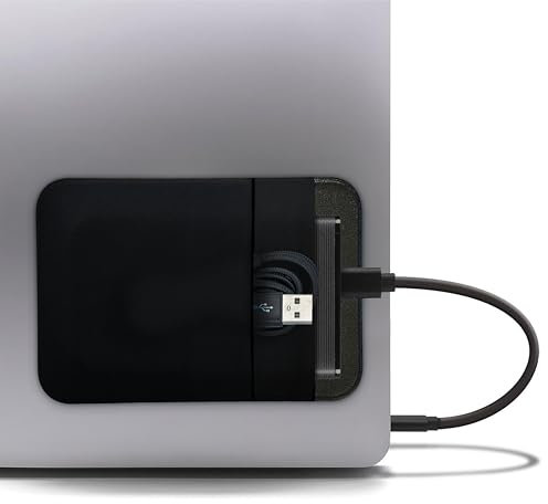 MyGadget Funda para Disco Duro Externo - Pocket Adhesiva para Portátil - SSD SanDisk | Samsung | Toshiba | Cable USB, etc. - Estuche Autoadhesivo - Negro