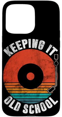 Coque pour iPhone 15 Pro Max Keeping It Old School Tourne-disque vinyle vintage rétro DJ