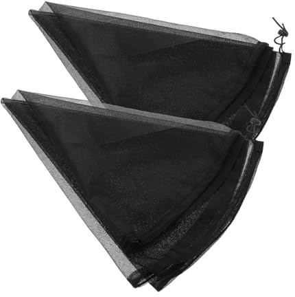 Toyvian 2pcs Drawstring Mesh Cover for Rain Barrel Rain Barrel Net Water Collection Bucket Yarn Cover Outdoor