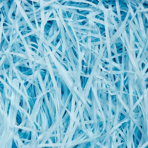 100g Light Blue Shredded Tissue Paper for Gift Boxes, Hampers and Gift Bags | Ideal Hamper Filling Gift Packaging Filler Suitable Birthday Wedding Baby Shower Anniversary Easter Party Christmas New Year