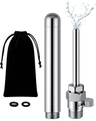 Set soffione doccia in metallo per lavaggio intestinale con regolatore di flusso, unisex, per la cura intima, per uomini e donne, inclusa borsa in velluto come accessorio doccia