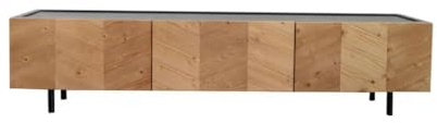 UlTRAWAVE - Mueble de TV simple de madera maciza para dormitorio, mueble de suelo para salón, mesa baja, mueble de TV combinado, armario de centro de entretenimiento