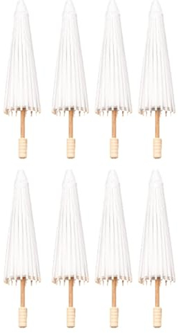 Nimooro Lot de 8 parapluies en papier pour mariage, 30 cm, en bambou, pour pièce maîtresse de mariage, objets de scène pour photo