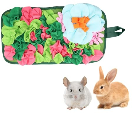 Tapis de Recherche de Nourriture pour Lapins, Mat pour Animaux de Compagnie, d'alimentation pour Petits Animaux, Jouets Puzzle avec Corde Suspendue pour Hamsters, Hérissons, Cochons d'Inde, Lapins