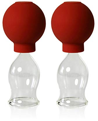 Lauschaer Glas Schröpfgläser mit Ball 2 Stück 25mm zum professionellen, medizinschen, feuerlosen Schröpfen, Schröpfglas, Schröpfgläser