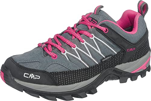 CMP Rigel Low Wmn Trekking Shoe Wp, Scarpe da trekking Donna, Grey-Fuxia-Ice, 38 EU